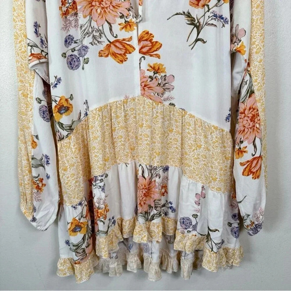 American  Eagle Womens Size Small Floral Bohemian Tunic Blouse - Picture 6 of 16